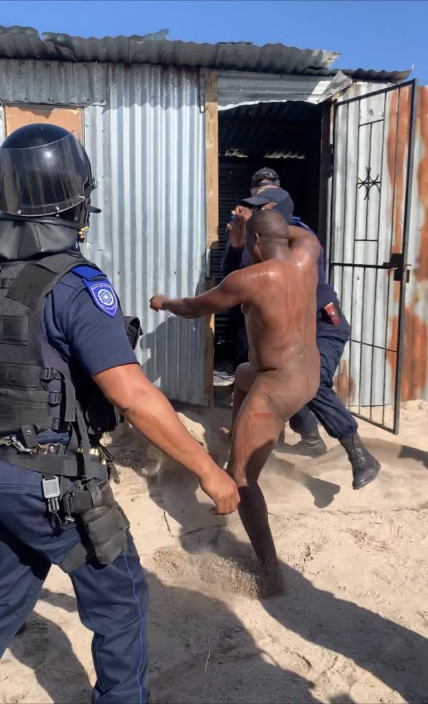 man evicted naked cape town