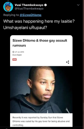 sizwe dhlomo gay rumours assault