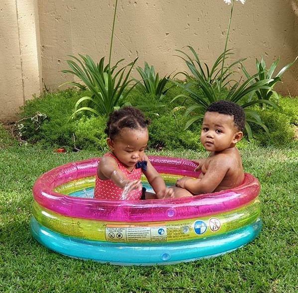 Mrekza's children Zoyl and Zoey Makgae