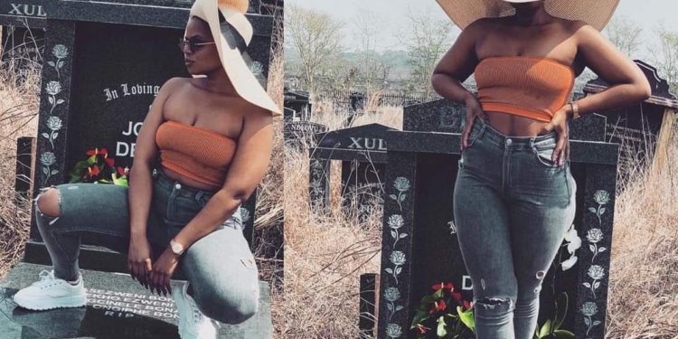 Pictures: Girl slays on grave, reveals shocking R1.5million details