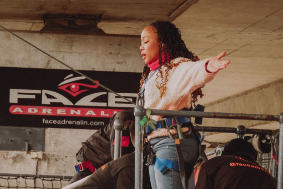 Video: Thando Thabethe bungee jumping starts and ends in tears