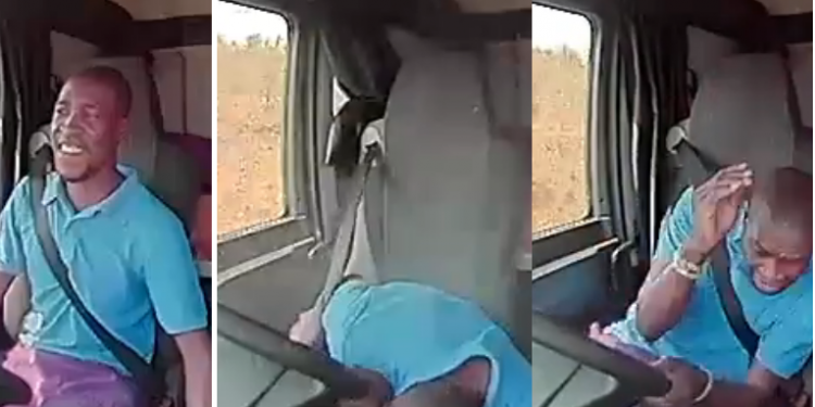 Video South African truck driver dodges bullets as gunmen shoot at him