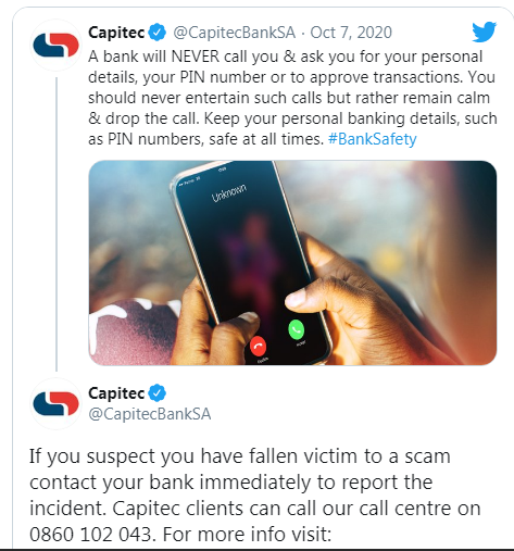 Capitec warns customers about scam