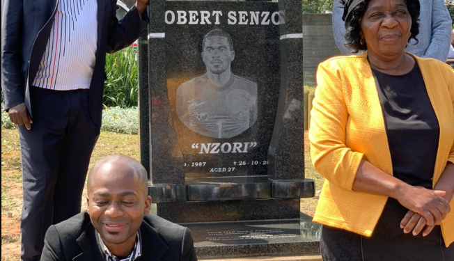 Senzo Meyiwa's tombstone finally erected after being removed