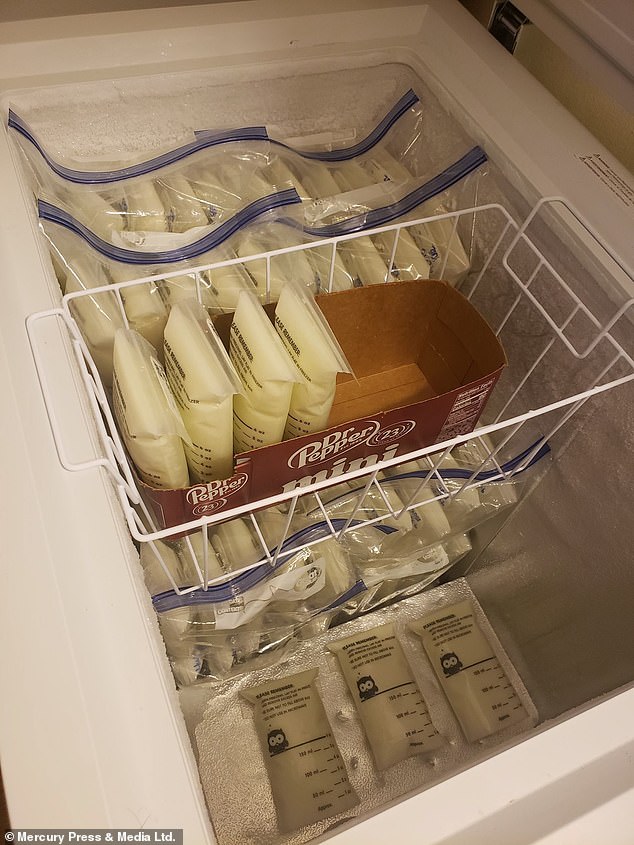 Julie's breast milk in the fridge