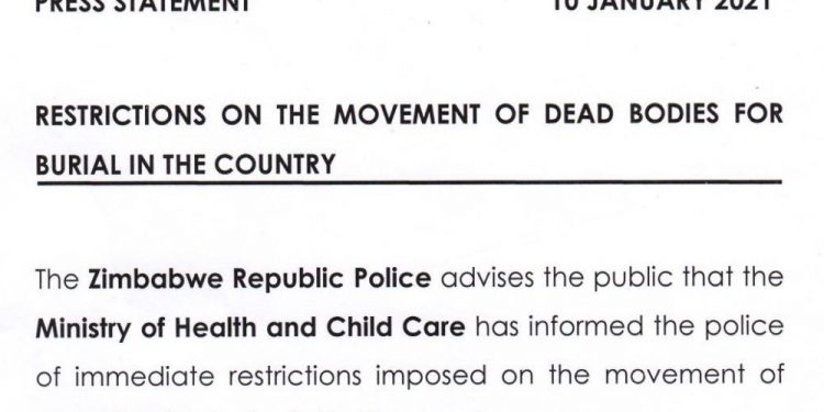 Police bans movement of dead bodies