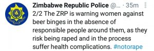 ZRP warns women against drink ups