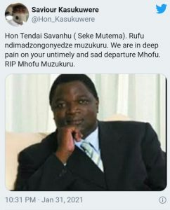 Ex-Senior Zanu PF official Tendai Savanhu dies