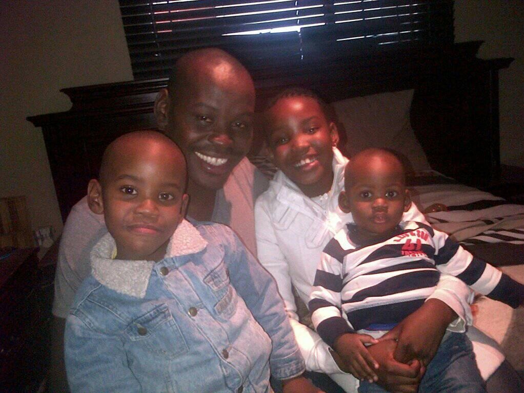 Picture: Herald Khumalo (Kotini) and his three children 