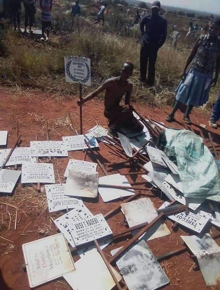 Chaos at graveyard after local man stole metal grave markings