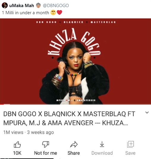 Jeff Radebe's daughter DBN Gogo’s Khuza Gogo hits 1 million views
