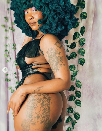 Pictures: Top musician Moonchild Sanelly shows off her body art