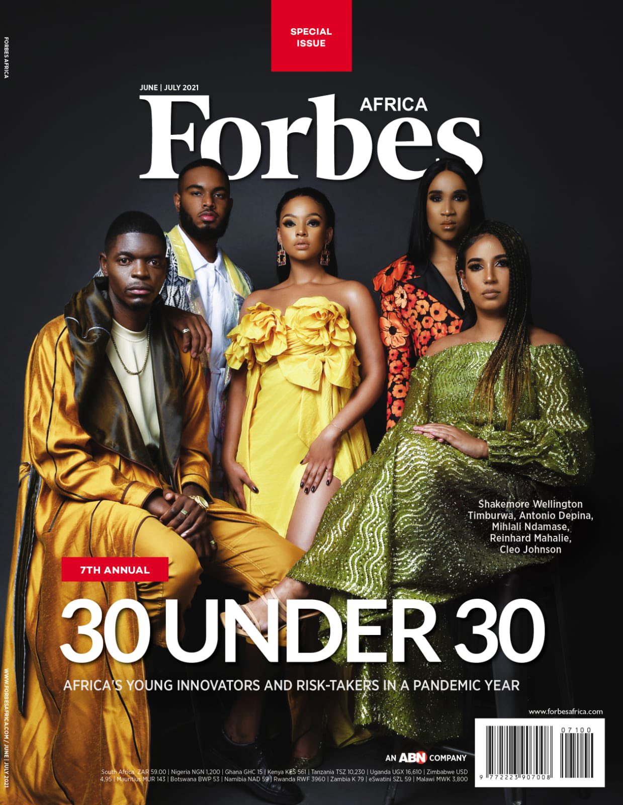 Mihlali Ndamase flies the South African flag high after making the 2021 Forbes 30 under 30 list