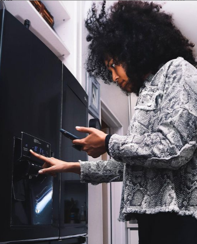 Pictures: Pearl Thusi can’t get enough of her R47K fridge