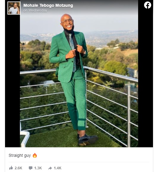 Pictures: Mzansi react as Mohale comes out as straight
