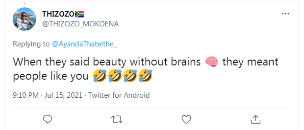 Mzansi Tweeps blasts Ayanda Thabethe for saying she is happy to escape South Africa during this period