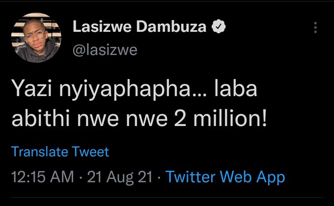 Lasizwe trending for an alleged R2 million scam