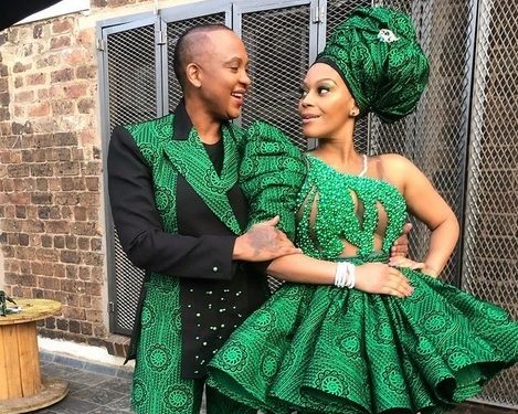 Pictures: Three times Generations actress Tshidi and husband Lebo Keswa looked amazing in matching outfits