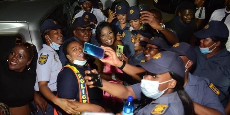 Makhadzi with Northern Cape Police