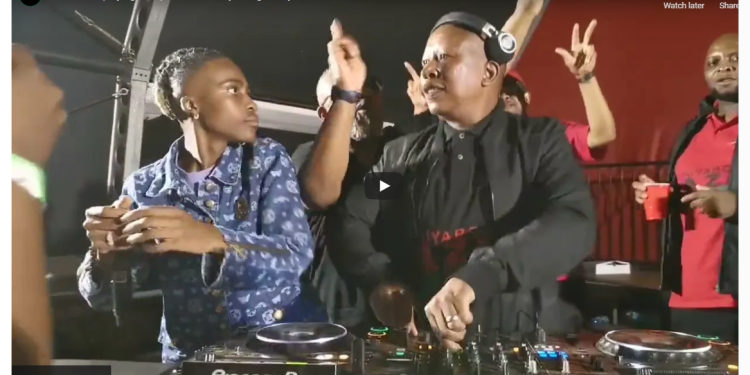 Malema as DJ at Siyabonga Rally