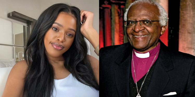 Natasha Thahane and the late Desmond Tutu
