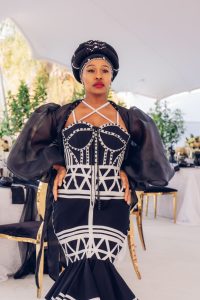 The traditional dress was designed by Sello Medupe of Scalo Designs