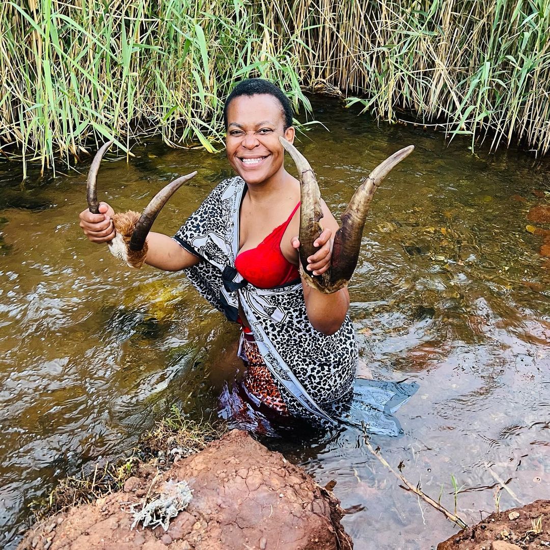 Zodwa Wabantu performing rituals. 