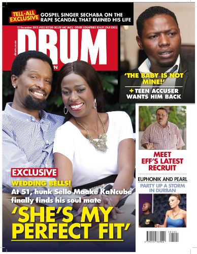 Sello Maake kaNcube with ex wife Palesa Mboweni on Drum Magazine Cover in 2013.