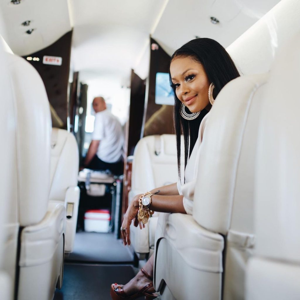 Lerato Kganyago in private jet