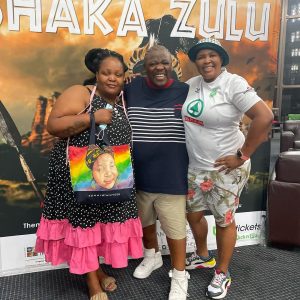 Mpume Mthombeni and wife at Shaka Zulu showing