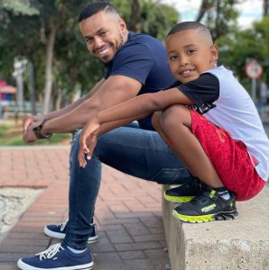 Cedric Fourie and his son