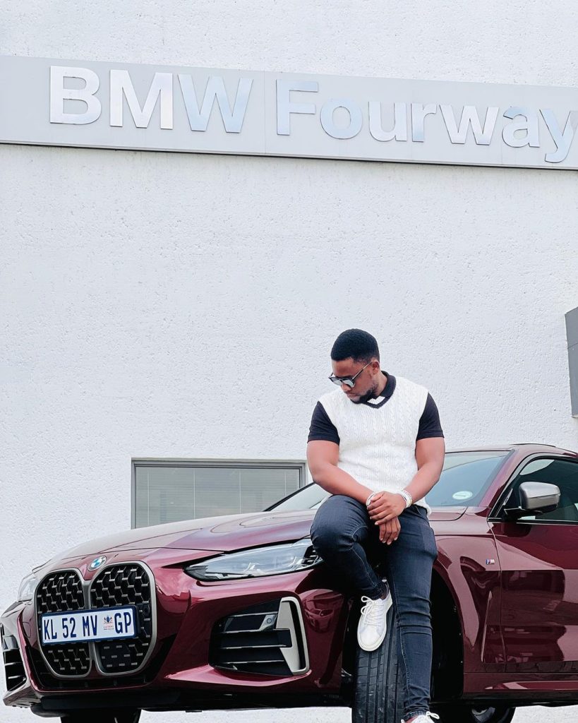 Sbonelo shows off a R1.5 million BMW car 