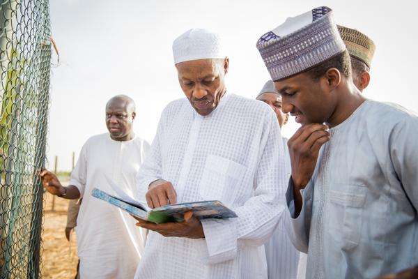 Nigerian President Buhari and his son Yusuf Buhari - Source: Twitter