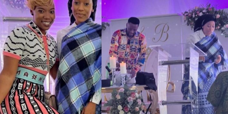 Muvhango actress Buhle Samuels at her traditional wedding - Source: Twitter@musakhawula