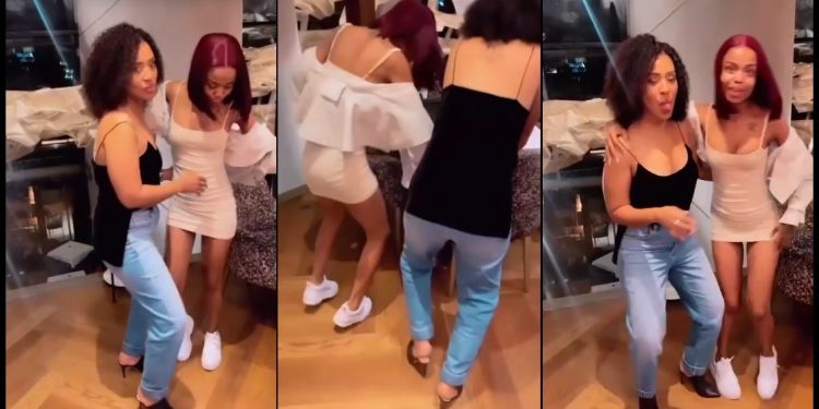 Ntando Duma and Lady Amar's mother do the Umlando Challenge
