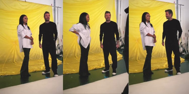 Former Manchester united superstar David Beckham and Bonang Matheba's close-range look goes viral