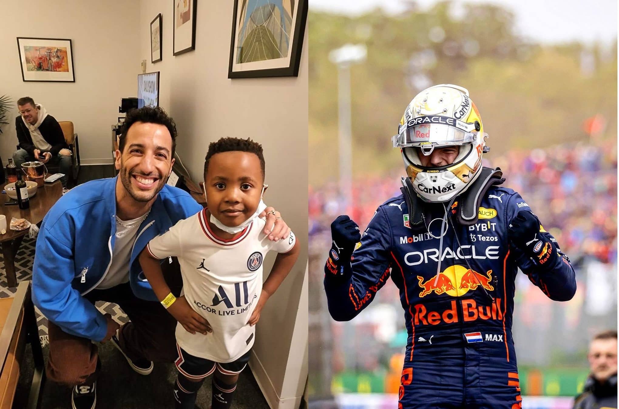 Anele Mdoda's son Alakhe meets Daniel Ricciardo makes it to the Official F1 Instagram page
