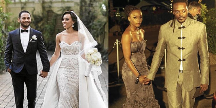 Unathi Nkayi and Sarah Lang with their ex-husbands -Source: Instagram