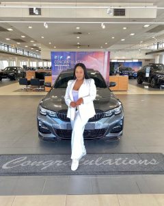 Influencer Basetsana Moeketsi and her husband shows off an expensive new car