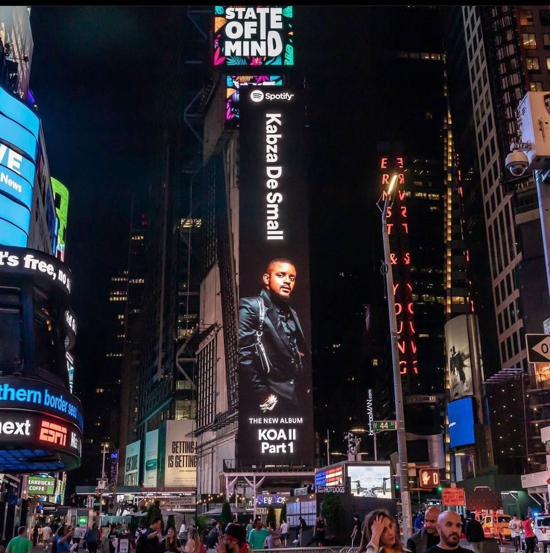 Kabza De Small features on a Time Square billboard