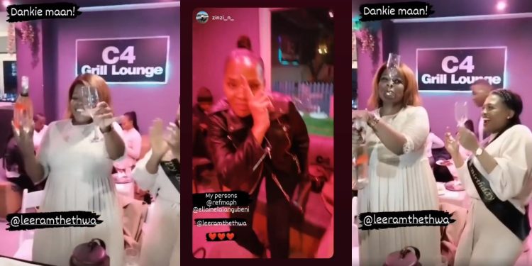 Gomora actress Jackie 'Leera Mthethwa' stole the show at 'Zoliswa' Zinzi Mteyi Nsele's expensive birthday party in Johannesburg