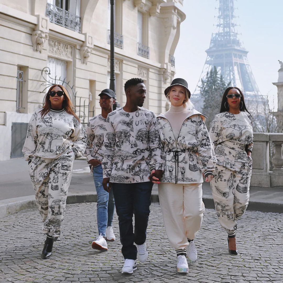 Jessica Malebatsi and her husband Wandile during Paris Fashion Week.