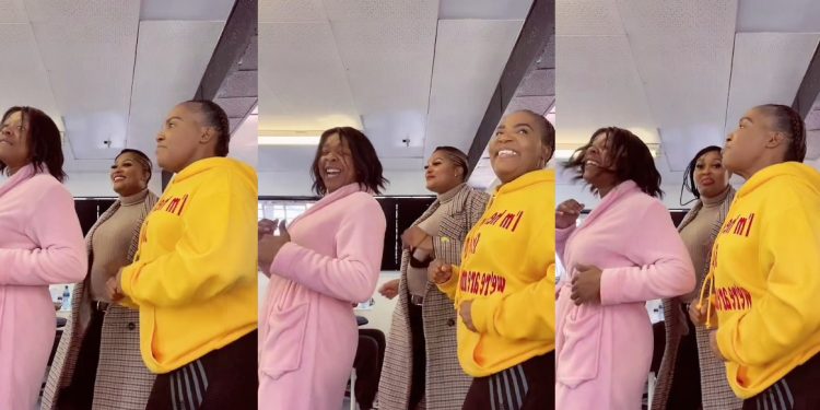 Gomora actresses Sannah 'Zodwa' Mchunu and Stella 'Tiny' Dlangalala doing the Robot challenge to relieve stress.