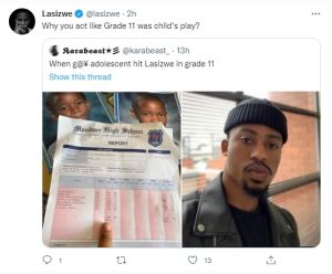 Lasizwe responds to his leaked report card