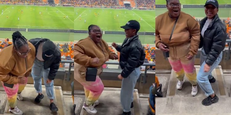 Gomora and DiepCity actresses Velile Makhoba', and 'Sne' Nompumelelo Vilikazi's crazy dance moves as Kaizer Chiefs won against Maritzburg United.