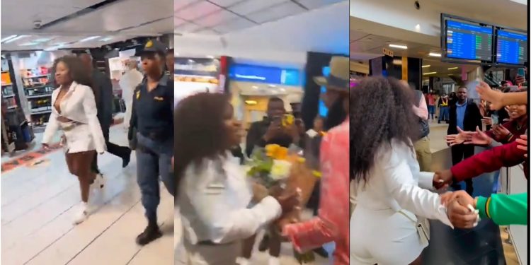 Makhadzi receives a hero's welcome back from her tour in Europe and Canada