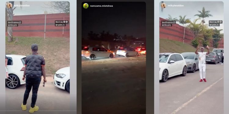 Royal AM chairman Andile Mpisane celebrates the win over Kaizer Chiefs with a convoy of over 20 Golf GTI cars