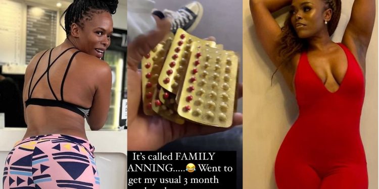 Unathi Nkayi shows how many family planning pills she takes a month