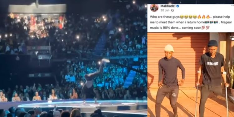 Watch as Makhadzi's one-legged dancer does the impossible on stage dancing to Magear, closes One Leg Challenge