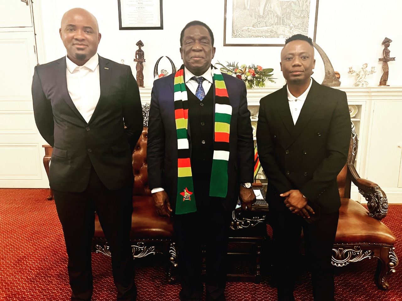 Presidents league DJ Tira hangs out with Zimbabwe President Emmerson Mnangagwa - Source: Instagram